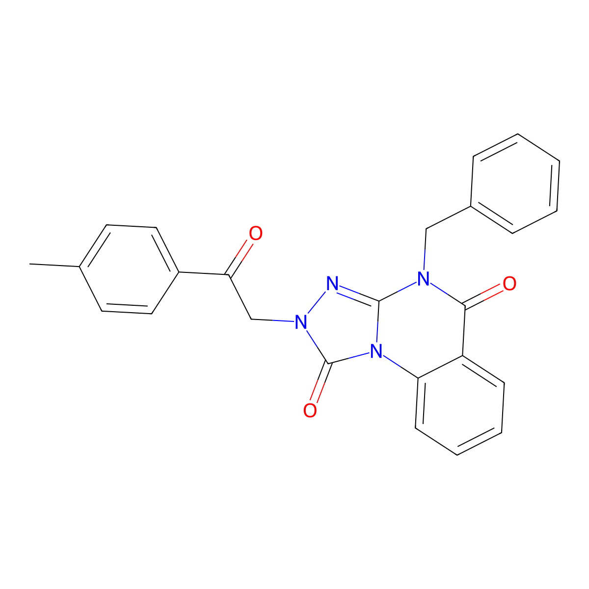 4-benzyl-2-(2-oxo-2-(p-tolyl)ethyl)-[1,2,4]triazolo[4,3-a]quinazoline-1,5(2H,4H)-dione molecular structure, CAS 1358314-47-2