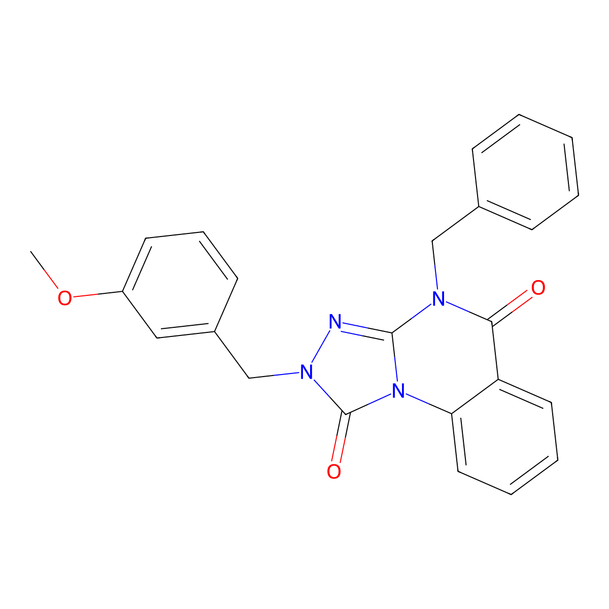 4-benzyl-2-(3-methoxybenzyl)-[1,2,4]triazolo[4,3-a]quinazoline-1,5(2H,4H)-dione molecular structure, CAS 1358314-57-4