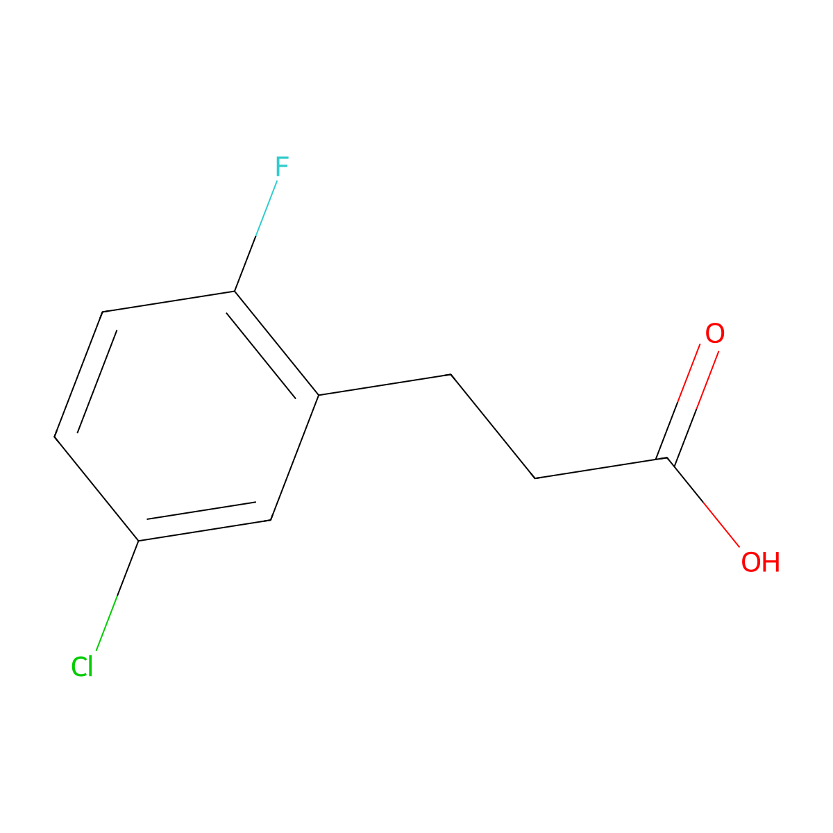 3-(5-Chloro-2-fluorophenyl)propanoic acid molecular structure, CAS 135832-52-9