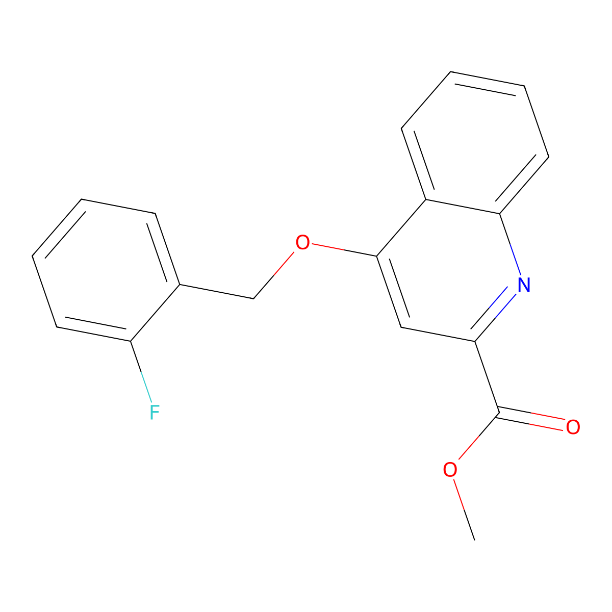 Methyl 4-[(2-fluorophenyl)methoxy]quinoline-2-carboxylate molecular structure, CAS 1358328-72-9