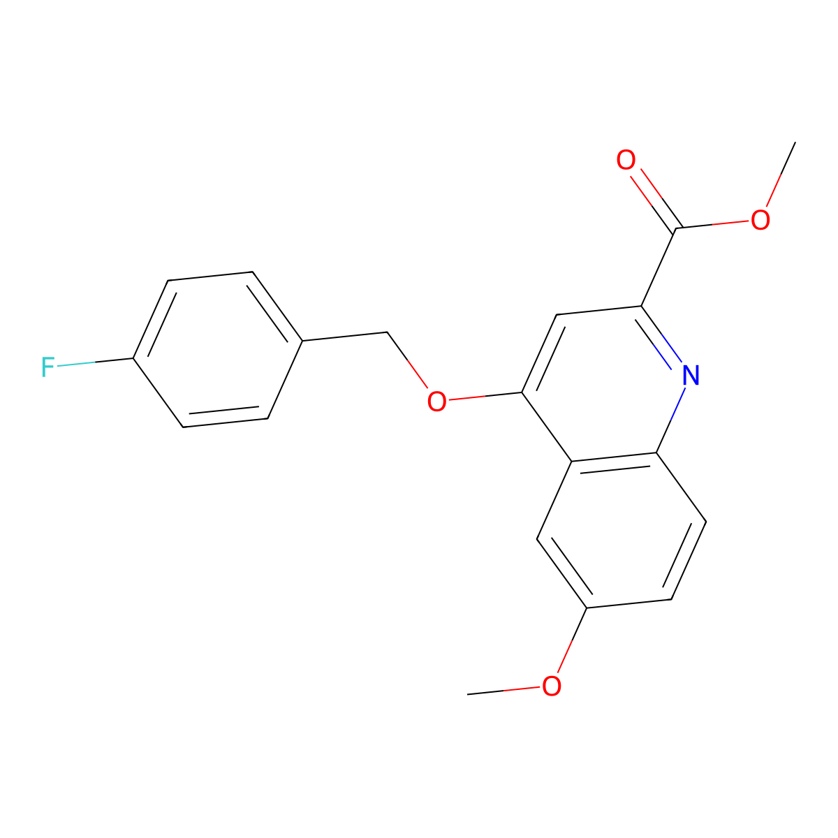 Methyl 4-[(4-fluorophenyl)methoxy]-6-methoxyquinoline-2-carboxylate molecular structure, CAS 1358329-38-0