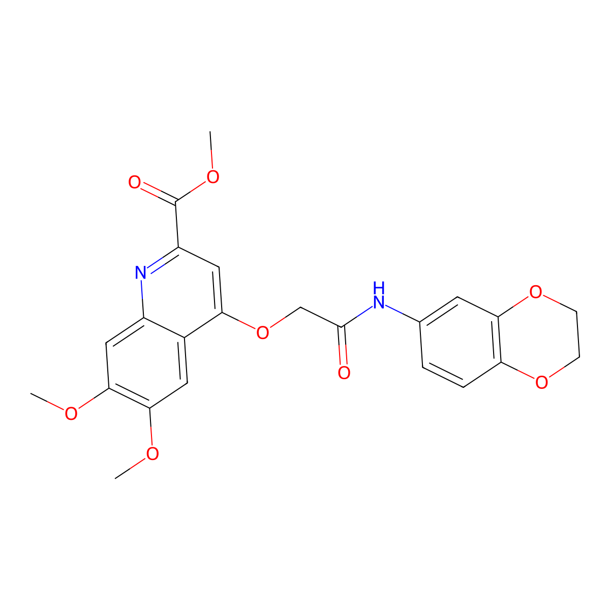 Methyl 4-{[(2,3-dihydro-1,4-benzodioxin-6-YL)carbamoyl]methoxy}-6,7-dimethoxyquinoline-2-carboxylate molecular structure, CAS 1358329-87-9
