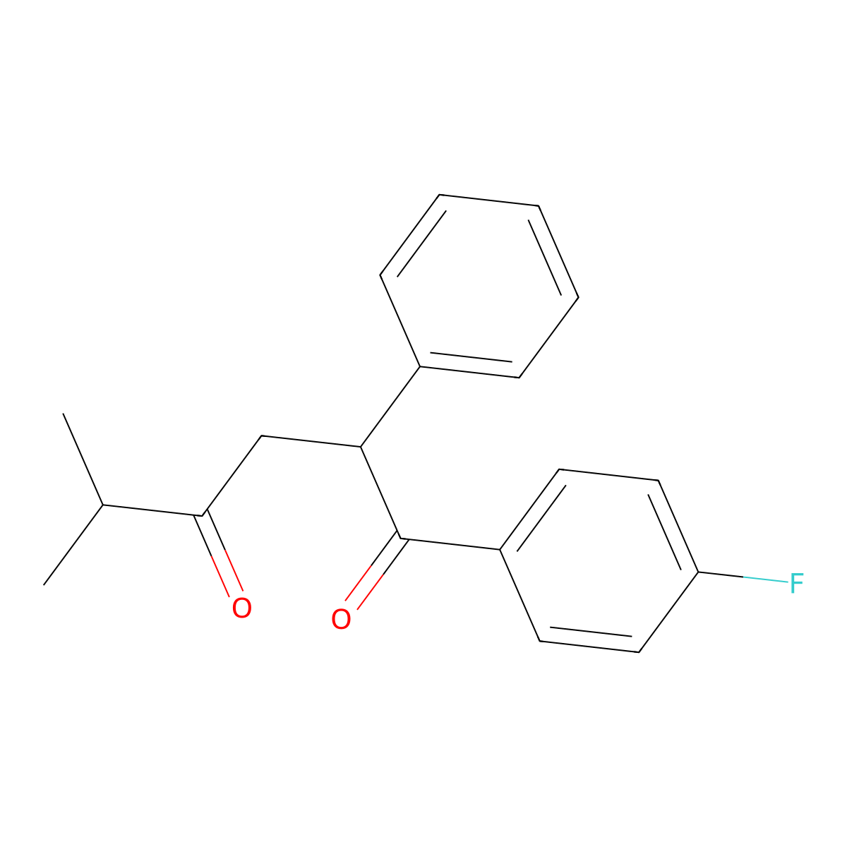 1-(4-Fluorophenyl)-5-methyl-2-phenylhexane-1,4-dione molecular structure, CAS 135833-82-8