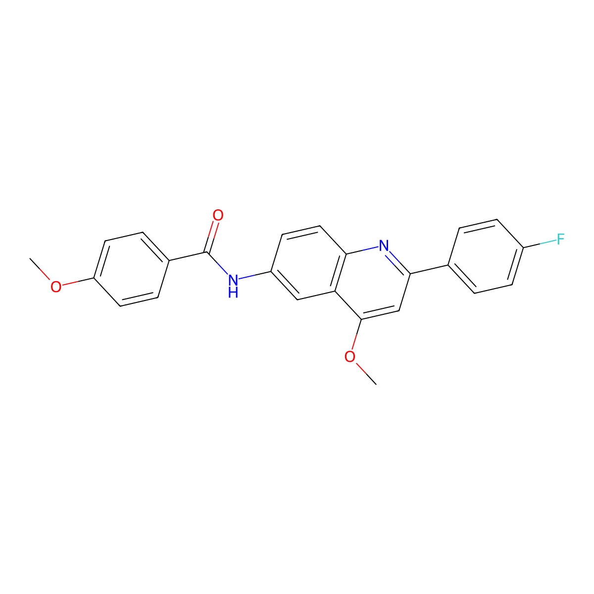 N-[2-(4-Fluorophenyl)-4-methoxyquinolin-6-YL]-4-methoxybenzamide molecular structure, CAS 1358330-73-0