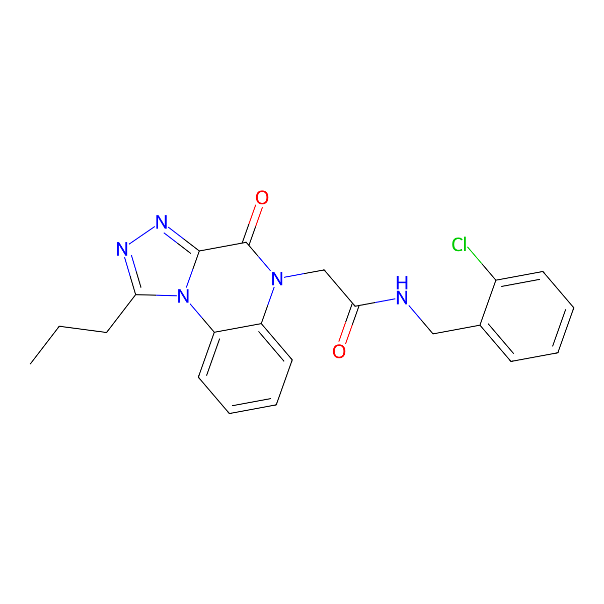 N-(2-chlorobenzyl)-2-(4-oxo-1-propyl-[1,2,4]triazolo[4,3-a]quinoxalin-5(4H)-yl)acetamide molecular structure, CAS 1358331-06-2