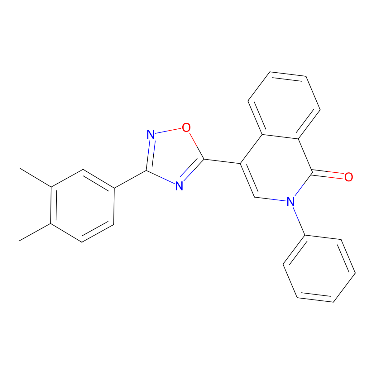 4-[3-(3,4-Dimethylphenyl)-1,2,4-oxadiazol-5-yl]-2-phenyl-1,2-dihydroisoquinolin-1-one molecular structure, CAS 1358338-89-2