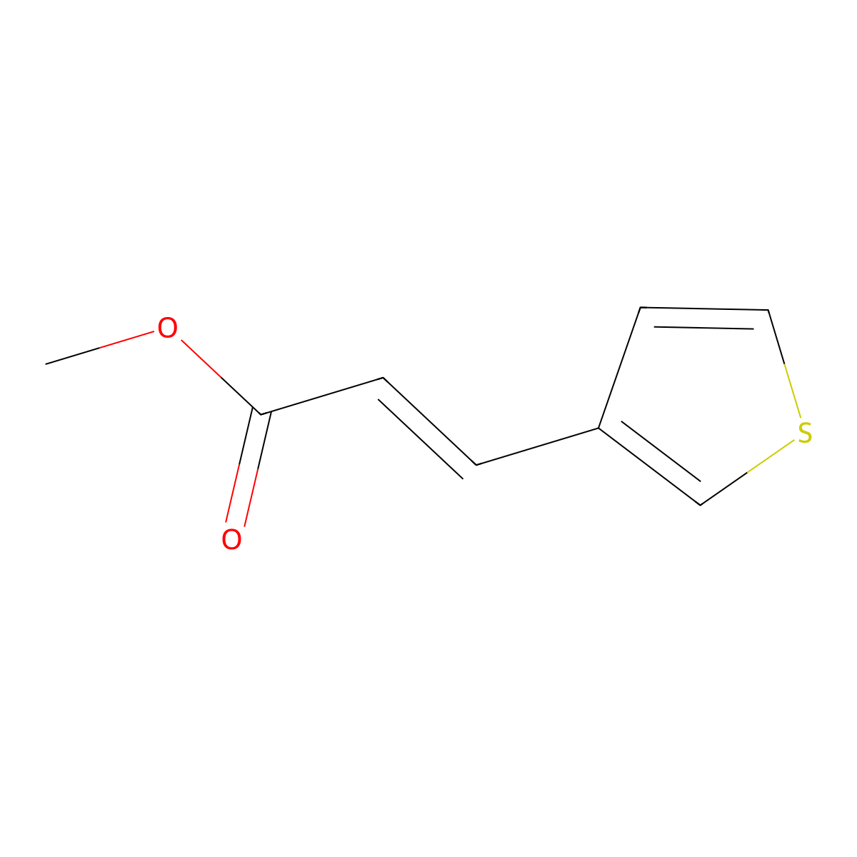 3-Thiophen-3-yl-acrylic acid methyl ester molecular structure, CAS 135835-43-7