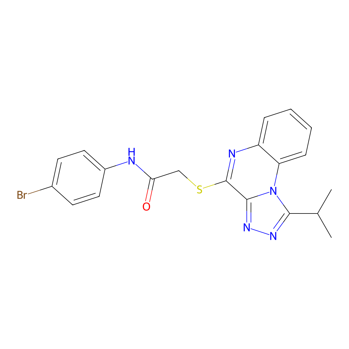 N-(4-bromophenyl)-2-{[1-(propan-2-yl)-[1,2,4]triazolo[4,3-a]quinoxalin-4-yl]sulfanyl}acetamide molecular structure, CAS 1358351-50-4
