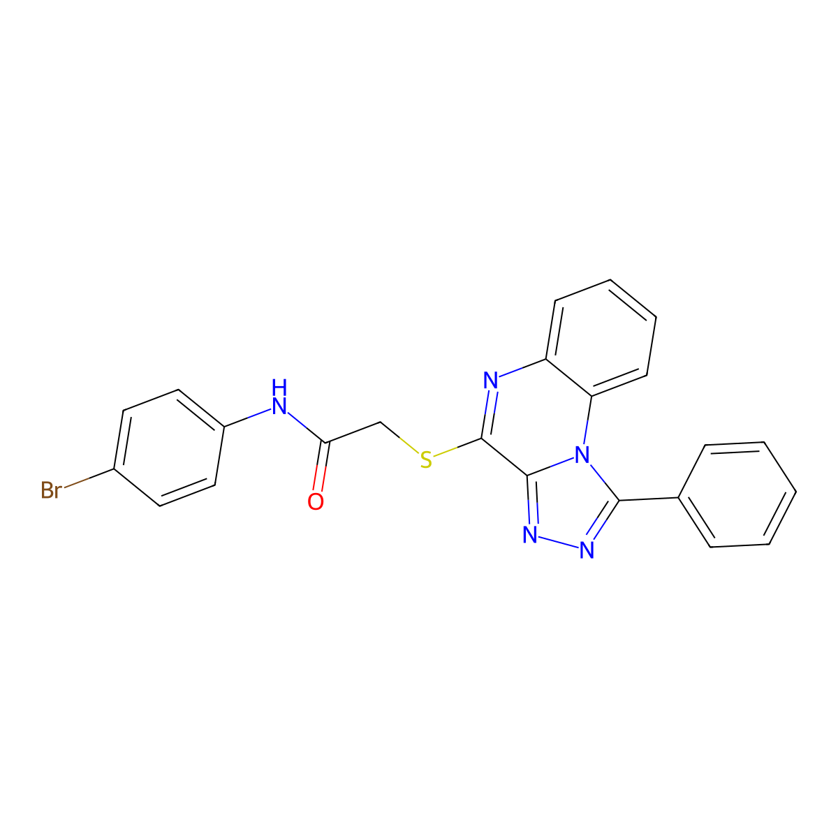 N-(4-bromophenyl)-2-({1-phenyl-[1,2,4]triazolo[4,3-a]quinoxalin-4-yl}sulfanyl)acetamide molecular structure, CAS 1358351-57-1