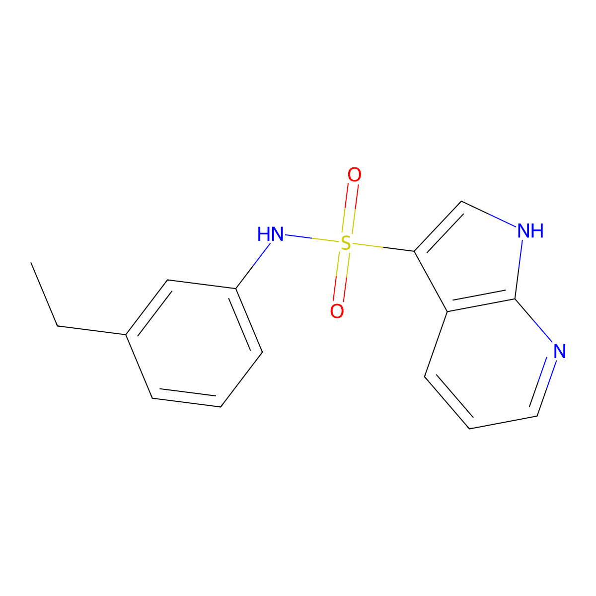 N-(3-ethylphenyl)-1H-pyrrolo[2,3-b]pyridine-3-sulfonamide molecular structure, CAS 1358354-29-6