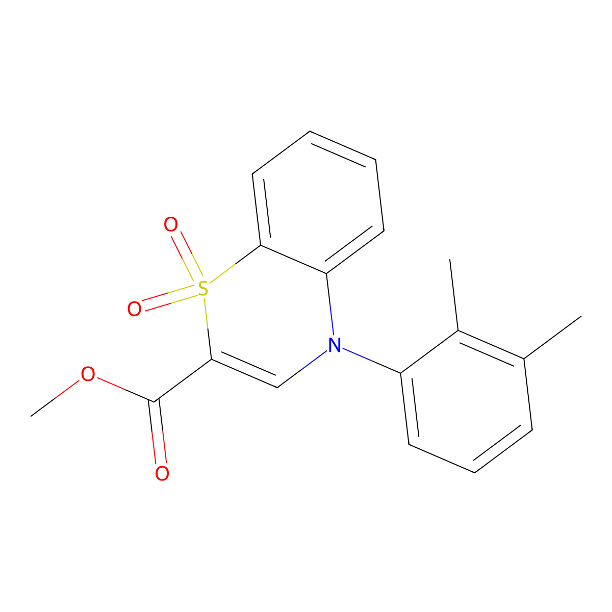 methyl 4-(2,3-dimethylphenyl)-4H-1,4-benzothiazine-2-carboxylate 1,1-dioxide molecular structure, CAS 1358356-20-3