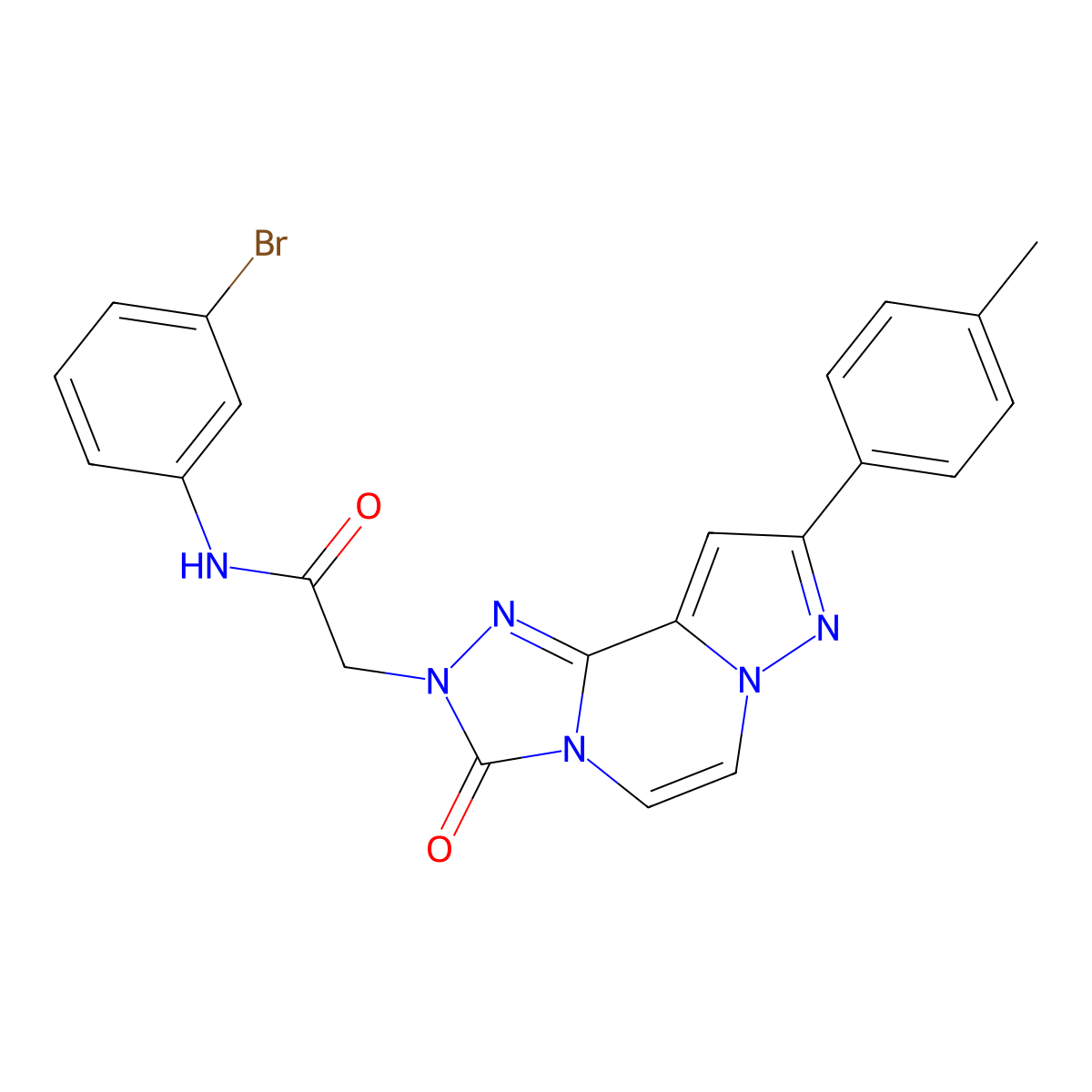 N-(3-bromophenyl)-2-[11-(4-methylphenyl)-5-oxo-3,4,6,9,10-pentaazatricyclo[7.3.0.0^{2,6}]dodeca-1(12),2,7,10-tetraen-4-yl]acetamide molecular structure, CAS 1358375-64-0