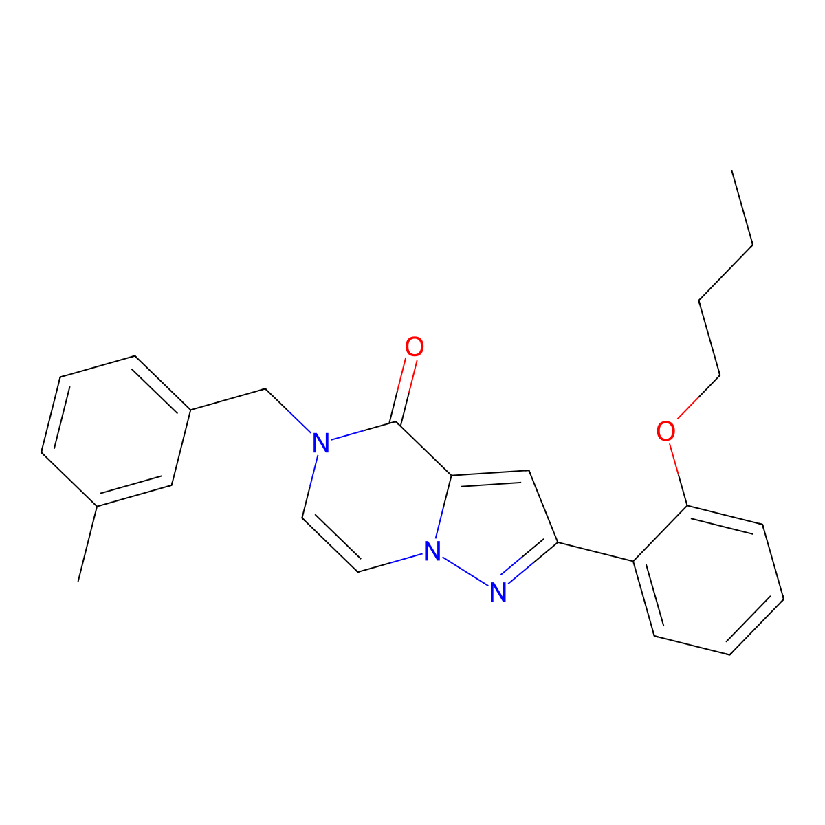 2-(2-butoxyphenyl)-5-(3-methylbenzyl)pyrazolo[1,5-a]pyrazin-4(5H)-one molecular structure, CAS 1358377-39-5