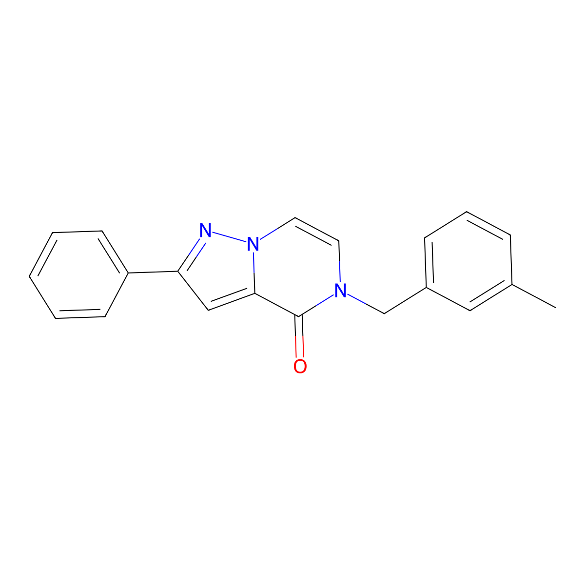 5-(3-methylbenzyl)-2-phenylpyrazolo[1,5-a]pyrazin-4(5H)-one molecular structure, CAS 1358377-72-6
