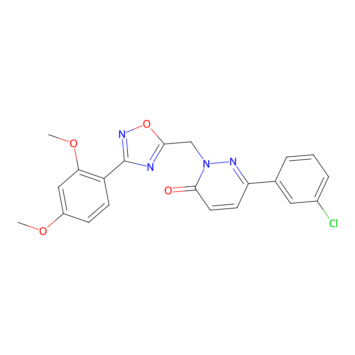 6-(3-chlorophenyl)-2-((3-(2,4-dimethoxyphenyl)-1,2,4-oxadiazol-5-yl)methyl)pyridazin-3(2H)-one molecular structure, CAS 1358396-98-1