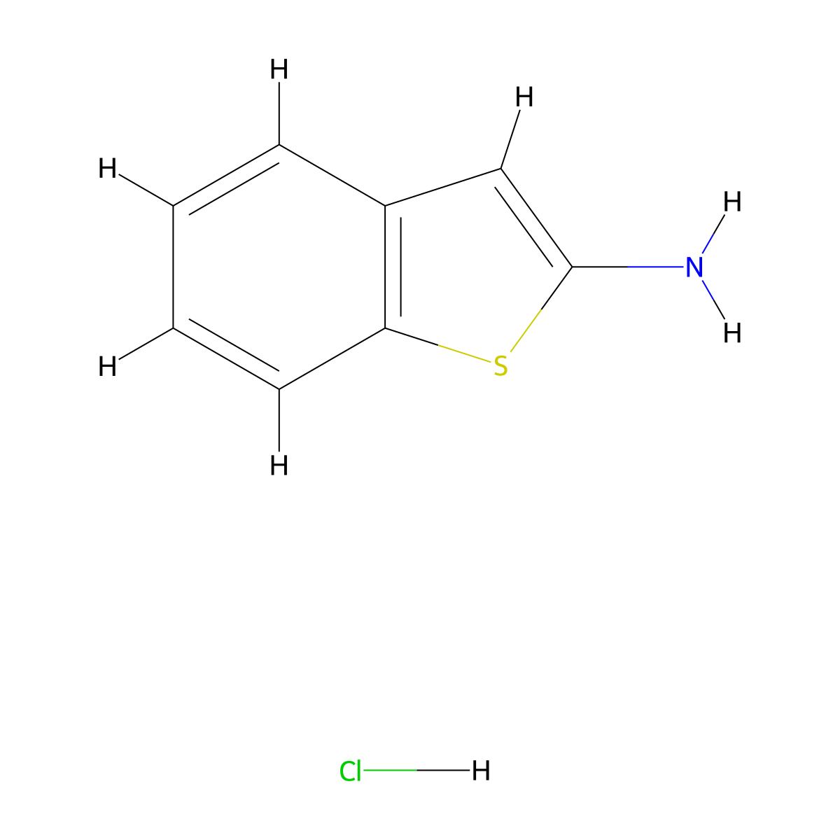 Benzo[b]thiophen-2-amine hydrochloride molecular structure, CAS 13584-65-1