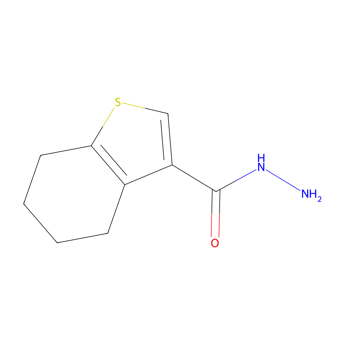 4,5,6,7-Tetrahydro-1-benzothiophene-3-carbohydrazide molecular structure, CAS 135840-47-0