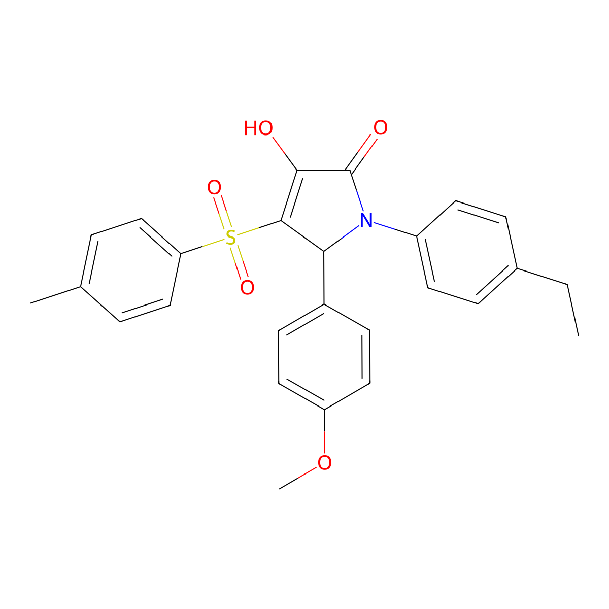1-(4-ethylphenyl)-3-hydroxy-5-(4-methoxyphenyl)-4-tosyl-1H-pyrrol-2(5H)-one molecular structure, CAS 1358400-48-2