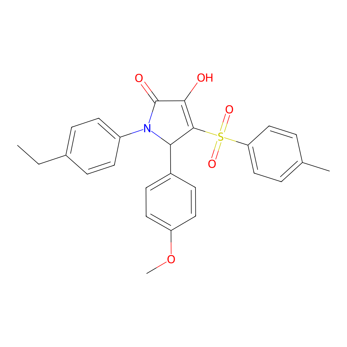 1-(4-ethylphenyl)-3-hydroxy-5-(4-methoxyphenyl)-4-tosyl-1H-pyrrol-2(5H)-one molecular structure, CAS 1358400-48-2