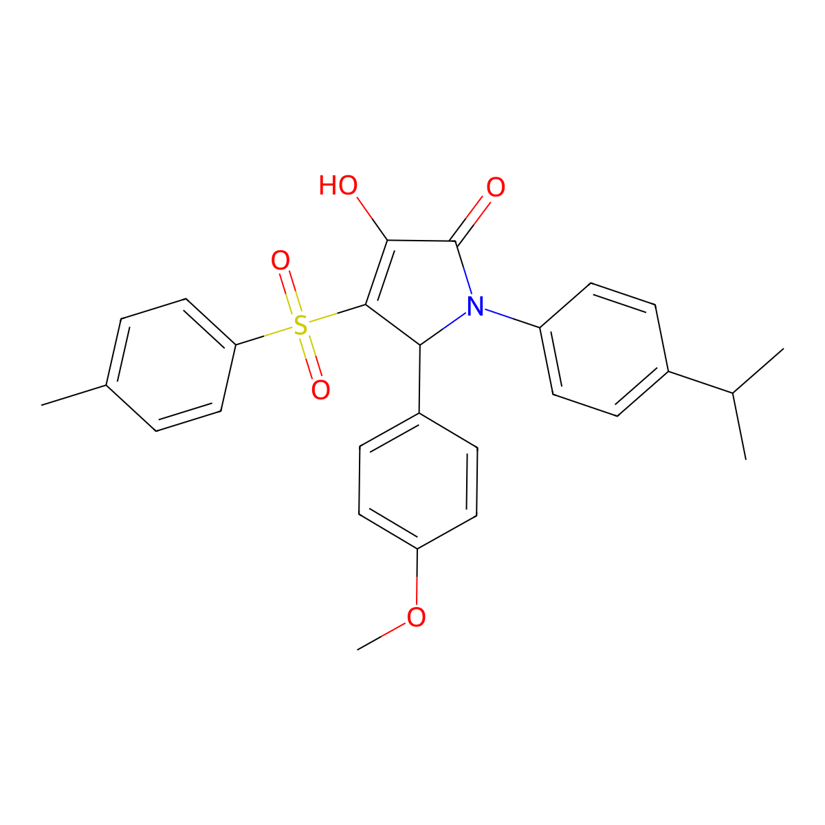 3-hydroxy-1-(4-isopropylphenyl)-5-(4-methoxyphenyl)-4-tosyl-1H-pyrrol-2(5H)-one molecular structure, CAS 1358400-57-3