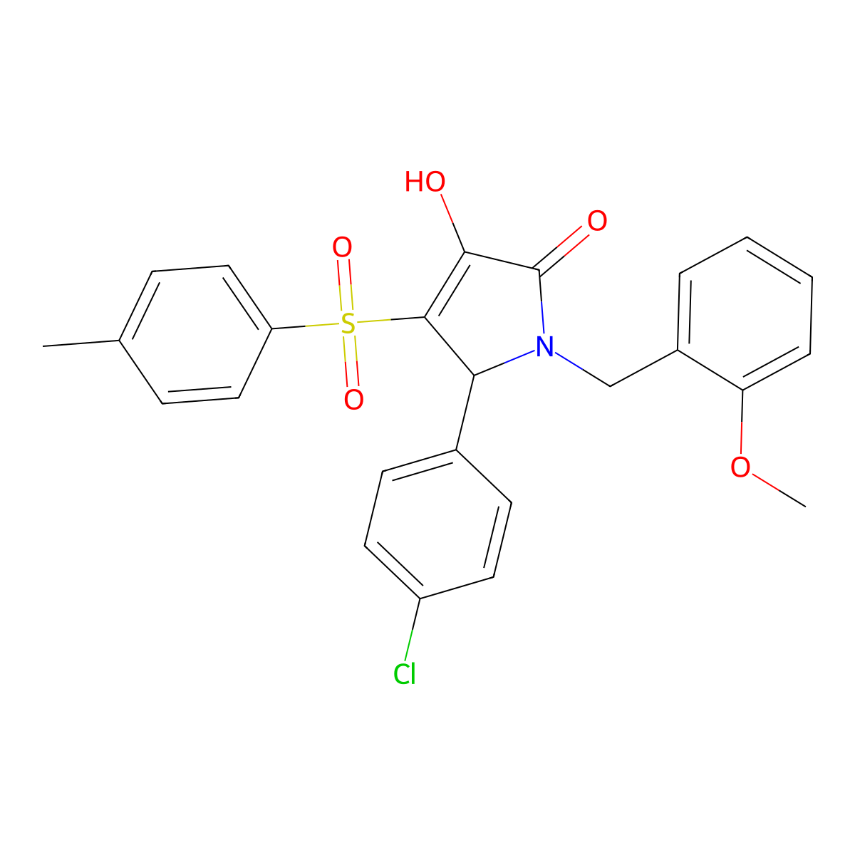 5-(4-chlorophenyl)-3-hydroxy-1-(2-methoxybenzyl)-4-tosyl-1H-pyrrol-2(5H)-one molecular structure, CAS 1358400-89-1