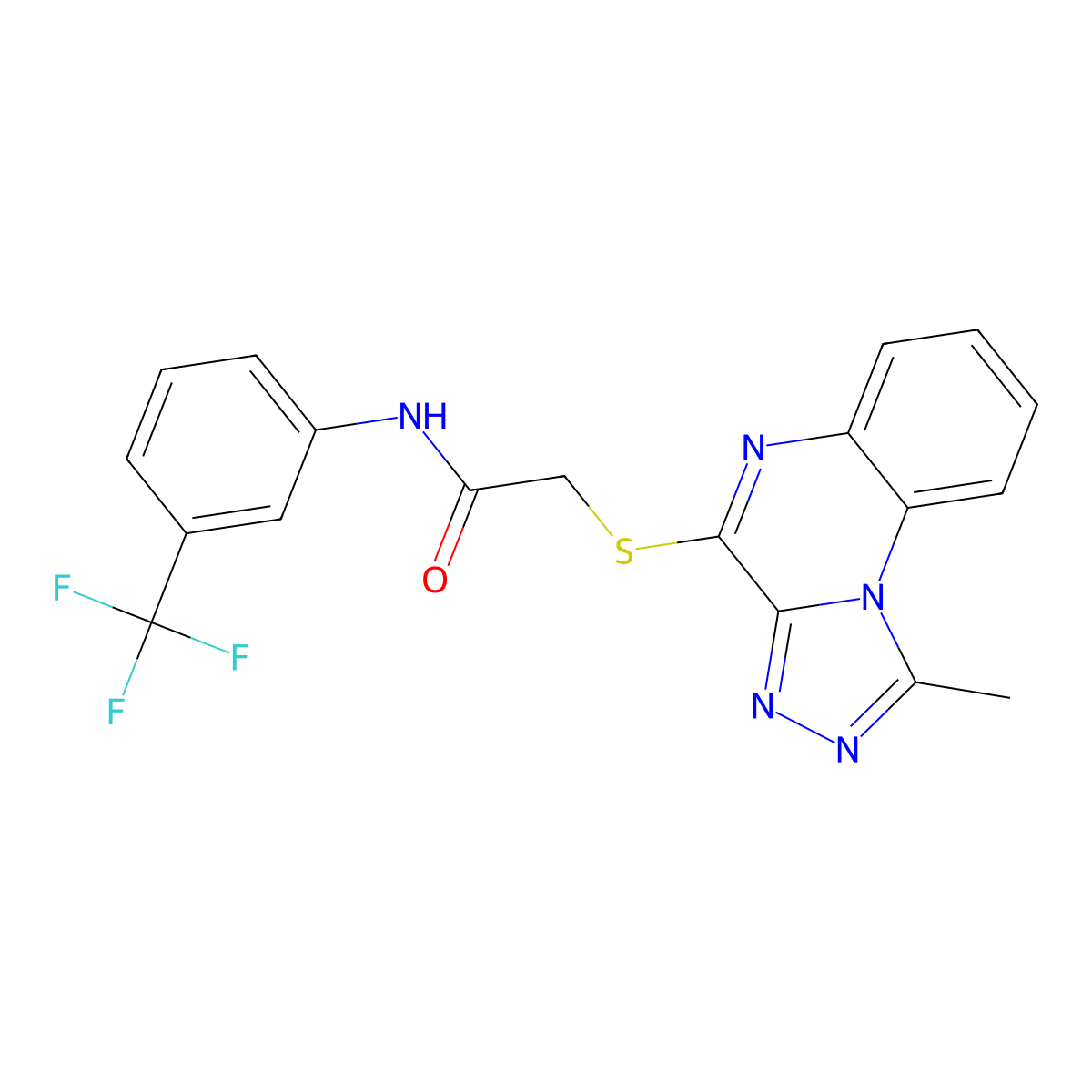 2-({1-Methyl-[1,2,4]triazolo[4,3-A]quinoxalin-4-YL}sulfanyl)-N-[3-(trifluoromethyl)phenyl]acetamide molecular structure, CAS 1358401-63-4