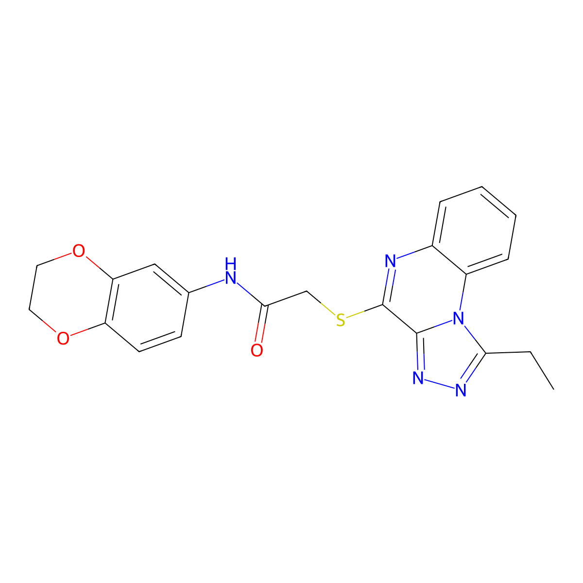 N-(2,3-Dihydro-1,4-benzodioxin-6-YL)-2-({1-ethyl-[1,2,4]triazolo[4,3-A]quinoxalin-4-YL}sulfanyl)acetamide molecular structure, CAS 1358401-82-7