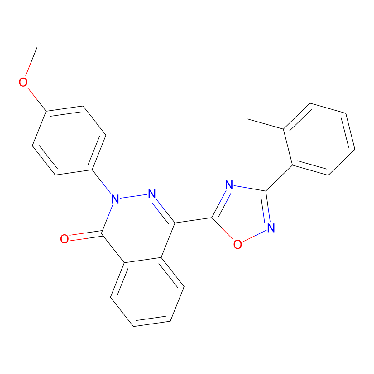 2-(4-methoxyphenyl)-4-(3-(o-tolyl)-1,2,4-oxadiazol-5-yl)phthalazin-1(2H)-one molecular structure, CAS 1358402-15-9