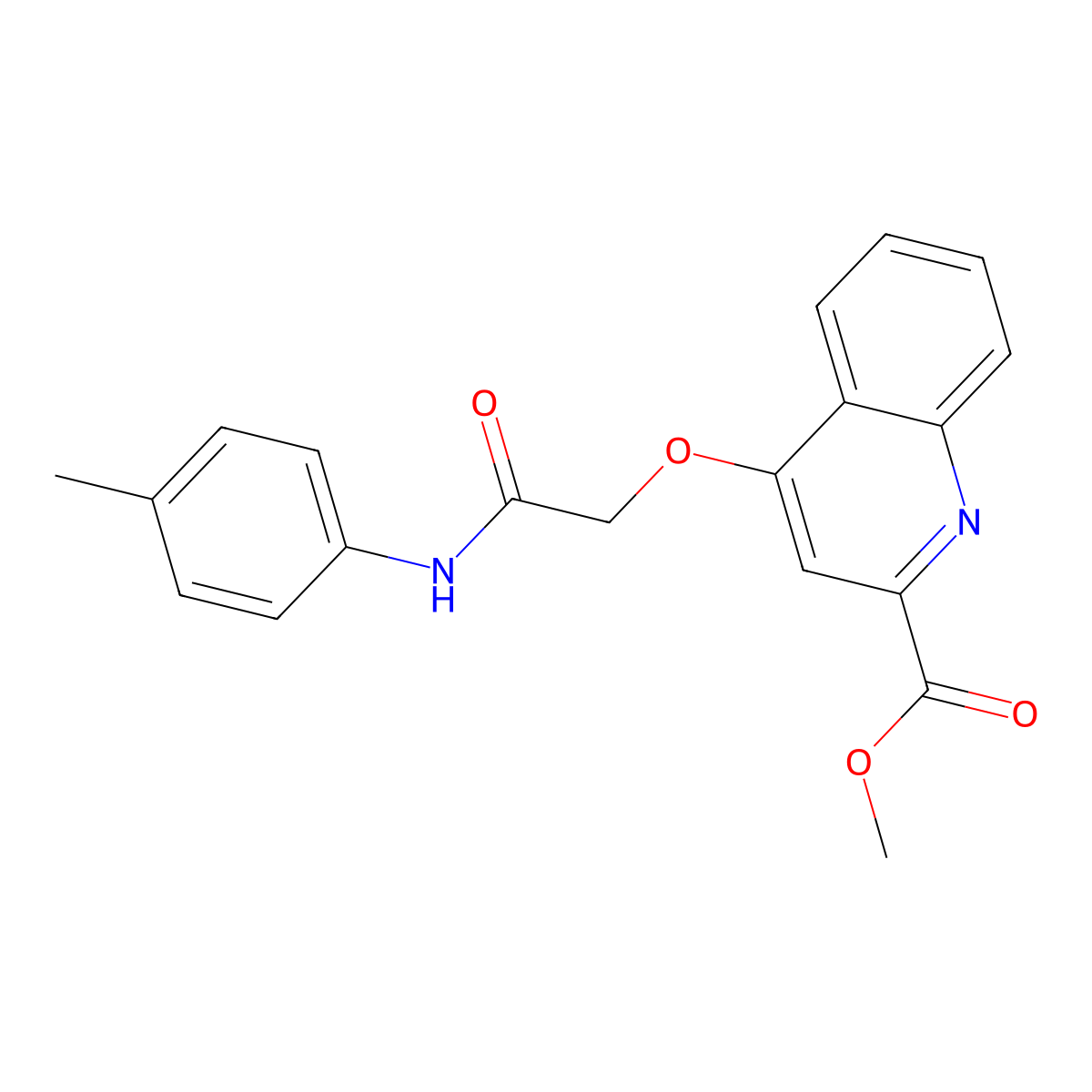Methyl 4-{[(4-methylphenyl)carbamoyl]methoxy}quinoline-2-carboxylate molecular structure, CAS 1358411-48-9