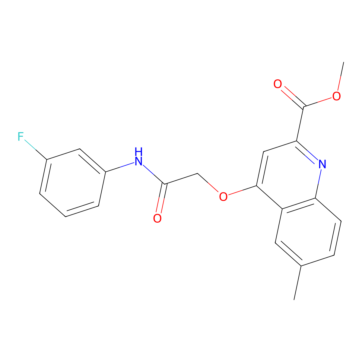 Methyl 4-{[(3-fluorophenyl)carbamoyl]methoxy}-6-methylquinoline-2-carboxylate molecular structure, CAS 1358411-89-8