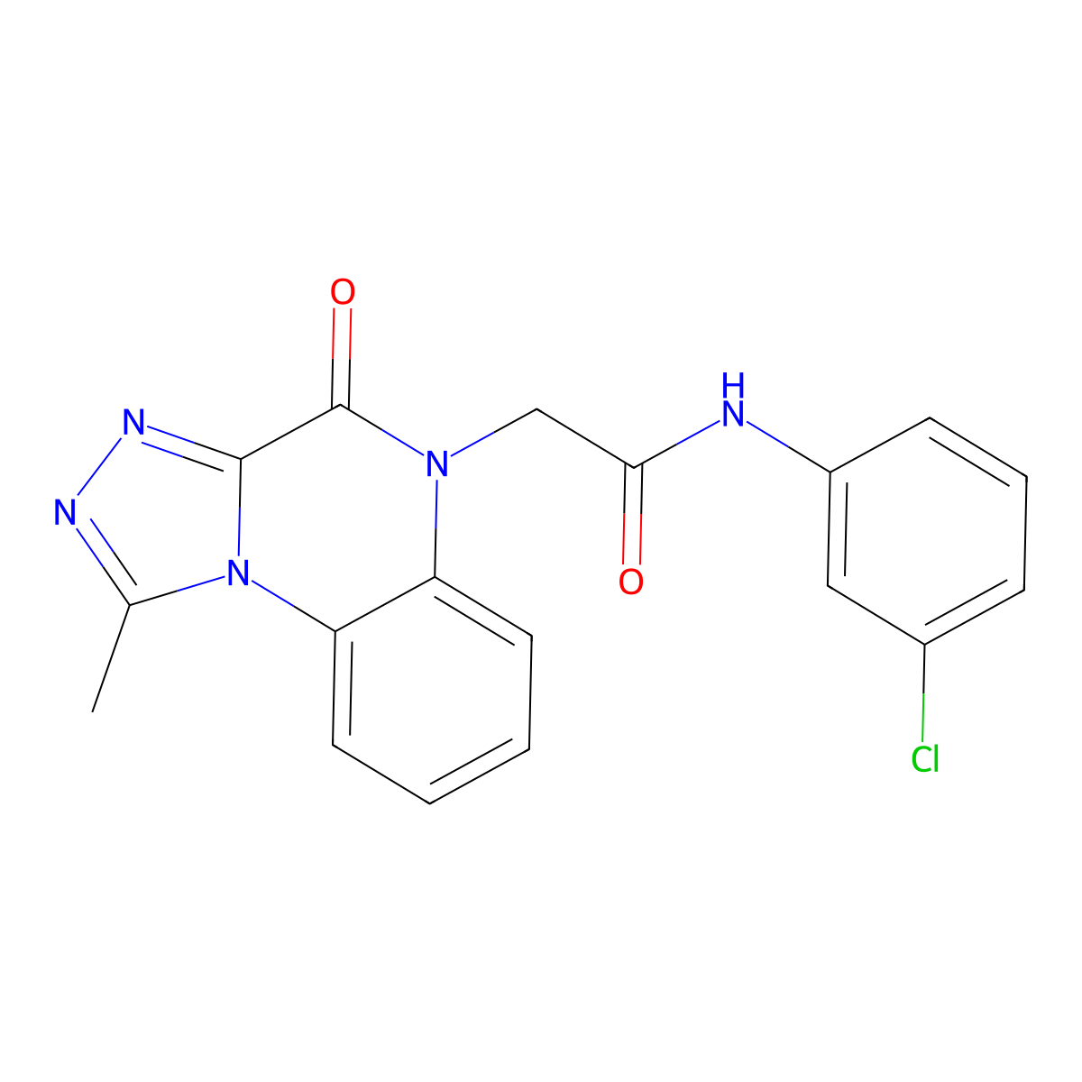 N-(3-chlorophenyl)-2-(1-methyl-4-oxo-[1,2,4]triazolo[4,3-a]quinoxalin-5(4H)-yl)acetamide molecular structure, CAS 1358414-85-3