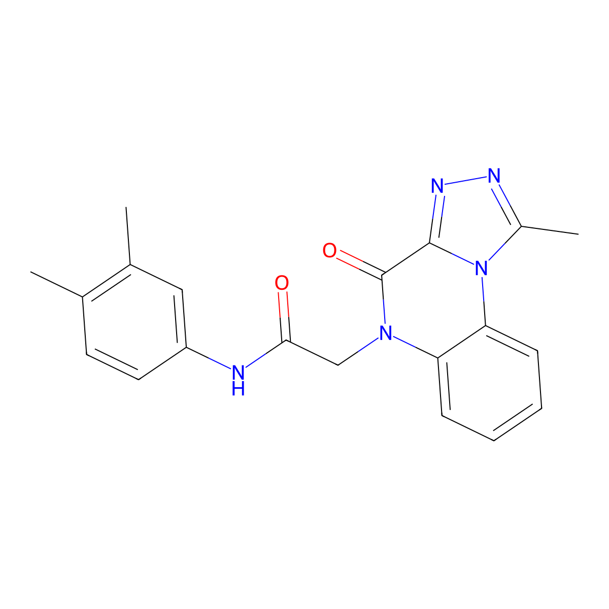 N-(3,4-dimethylphenyl)-2-(1-methyl-4-oxo-[1,2,4]triazolo[4,3-a]quinoxalin-5(4H)-yl)acetamide molecular structure, CAS 1358414-94-4