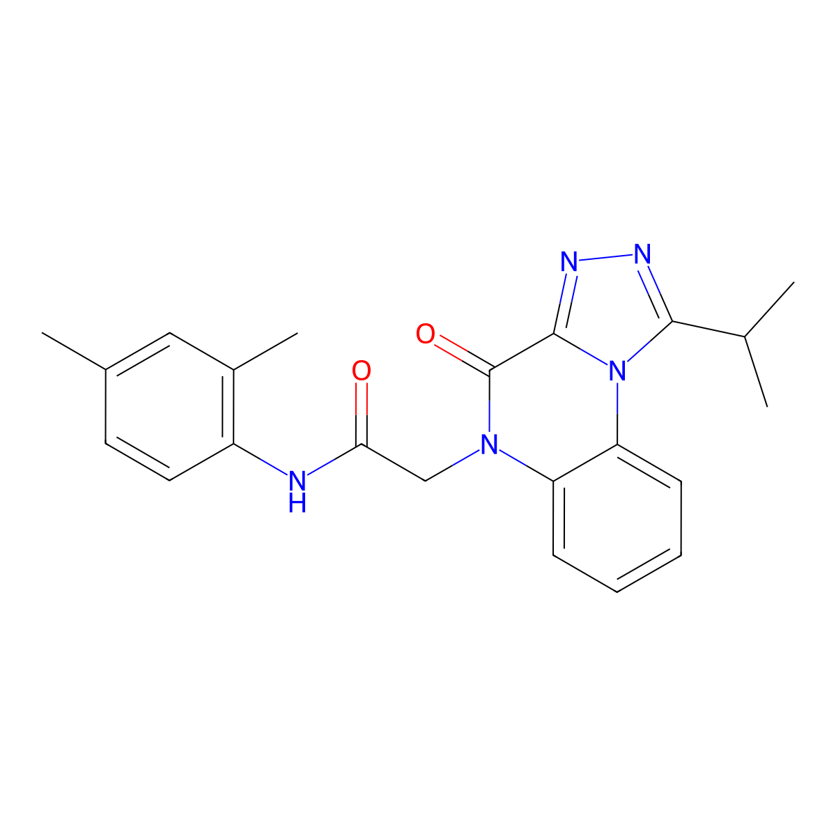 N-(2,4-dimethylphenyl)-2-(1-isopropyl-4-oxo-[1,2,4]triazolo[4,3-a]quinoxalin-5(4H)-yl)acetamide molecular structure, CAS 1358415-46-9