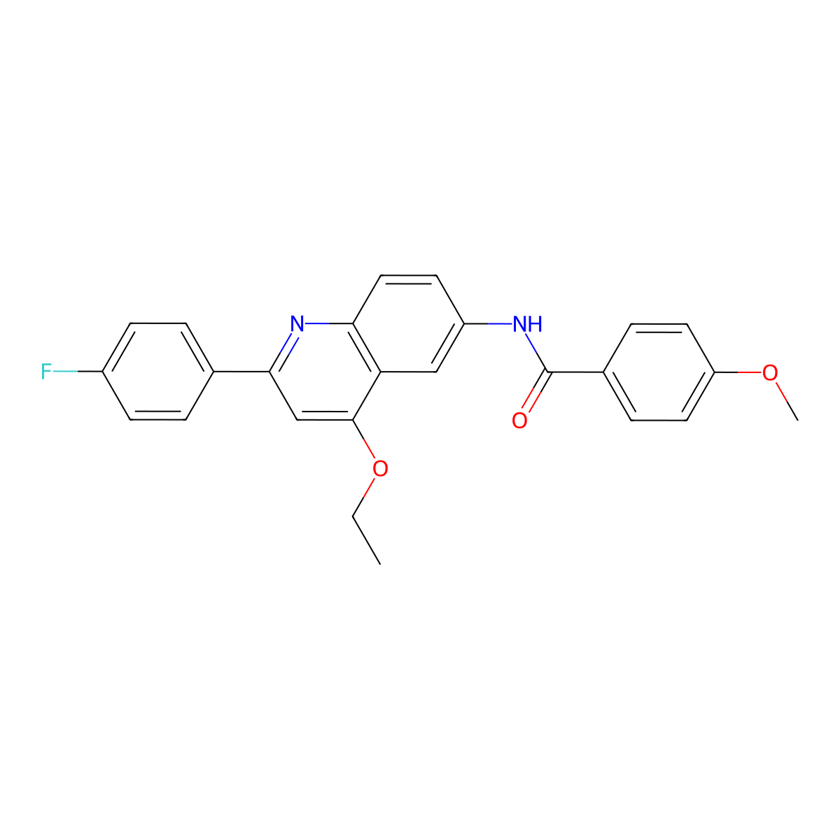 N-[4-Ethoxy-2-(4-fluorophenyl)quinolin-6-YL]-4-methoxybenzamide molecular structure, CAS 1358416-60-0