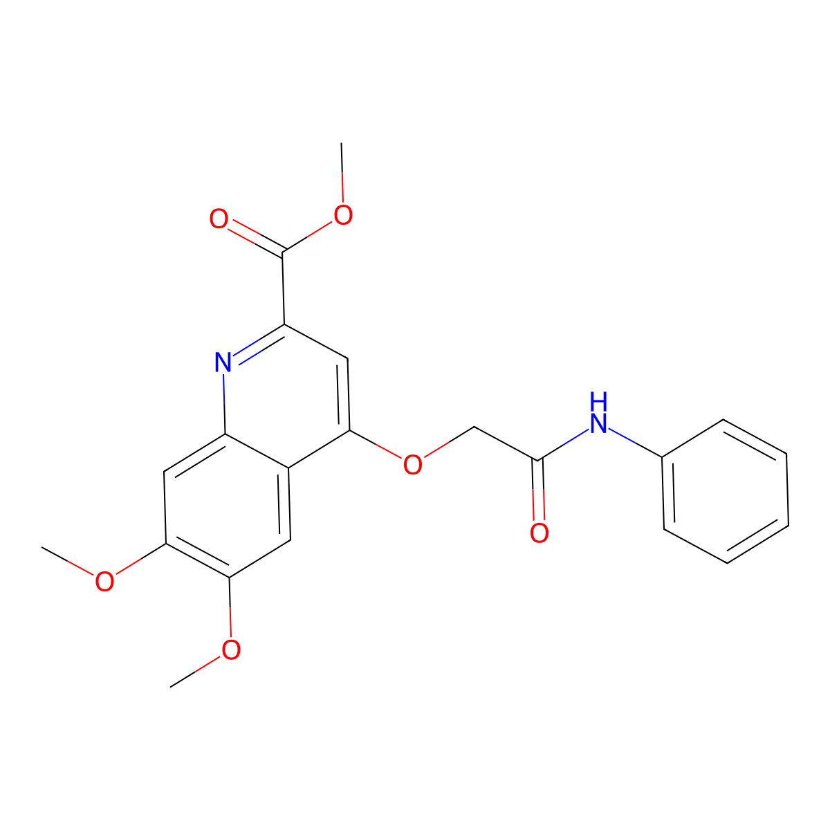 Methyl 6,7-dimethoxy-4-(2-oxo-2-(phenylamino)ethoxy)quinoline-2-carboxylate molecular structure, CAS 1358418-85-5