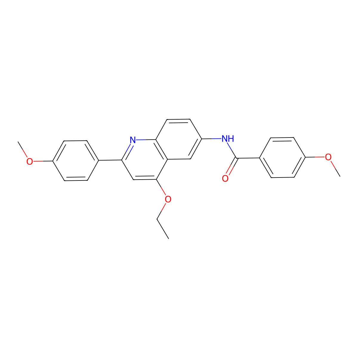 N-[4-ethoxy-2-(4-methoxyphenyl)quinolin-6-yl]-4-methoxybenzamide molecular structure, CAS 1358422-28-2