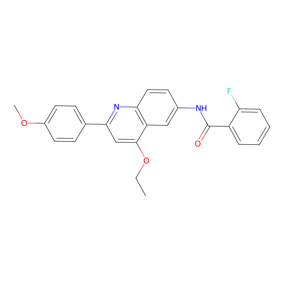 N-[4-ethoxy-2-(4-methoxyphenyl)quinolin-6-yl]-2-fluorobenzamide molecular structure, CAS 1358422-43-1