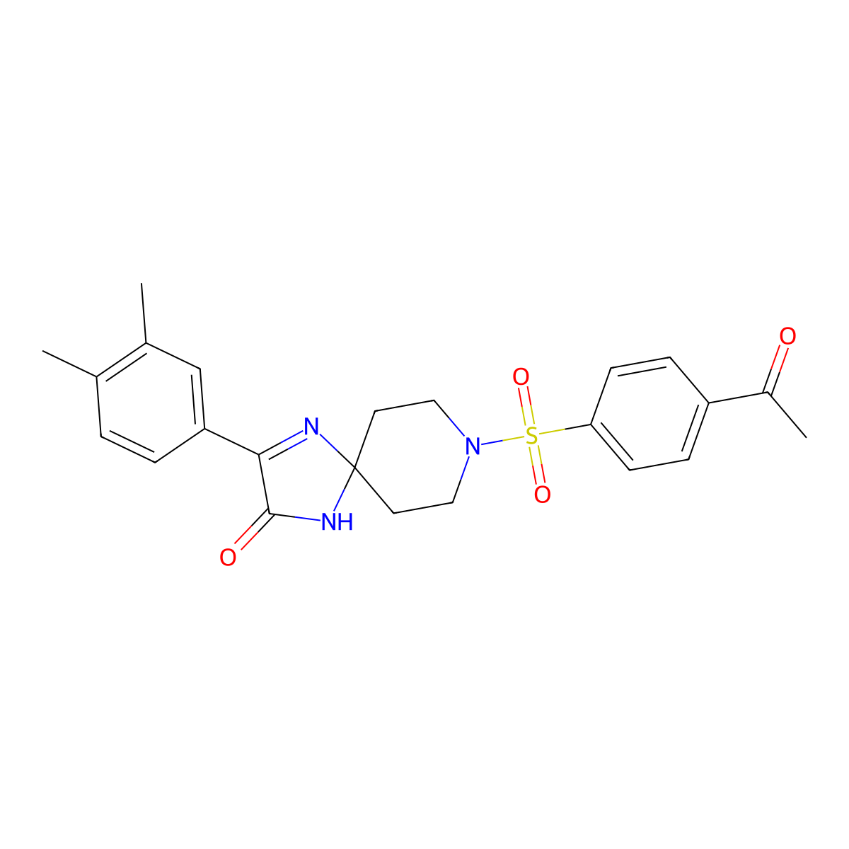 8-((4-Acetylphenyl)sulfonyl)-3-(3,4-dimethylphenyl)-1,4,8-triazaspiro[4.5]dec-3-en-2-one molecular structure, CAS 1358424-00-6