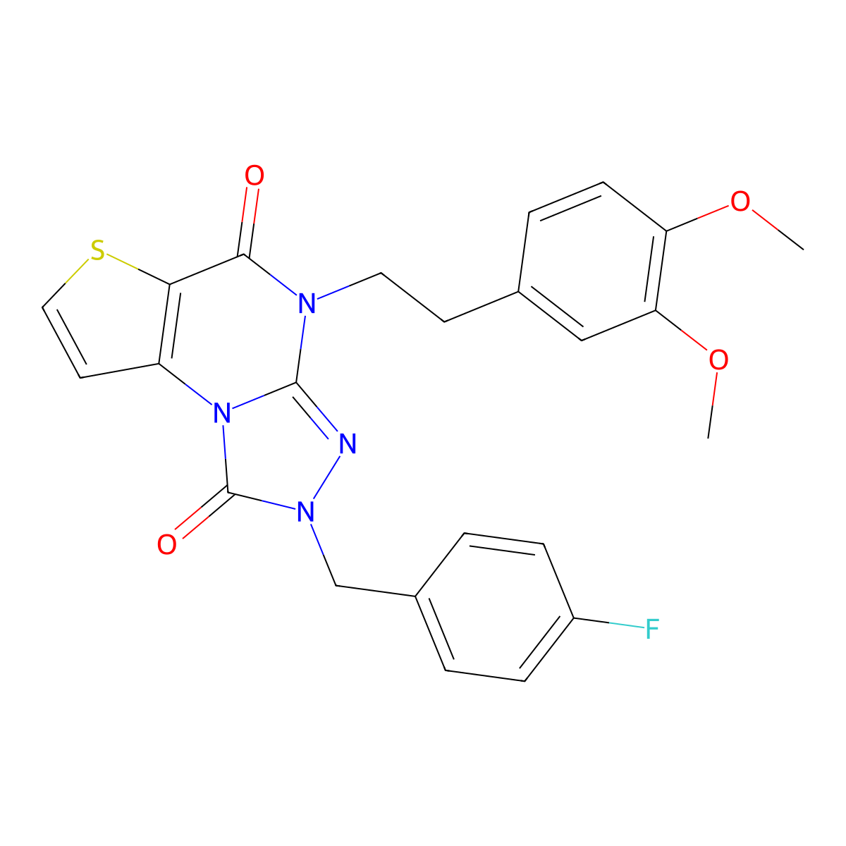 4-(3,4-dimethoxyphenethyl)-2-(4-fluorobenzyl)thieno[2,3-e][1,2,4]triazolo[4,3-a]pyrimidine-1,5(2H,4H)-dione molecular structure, CAS 1358429-77-2