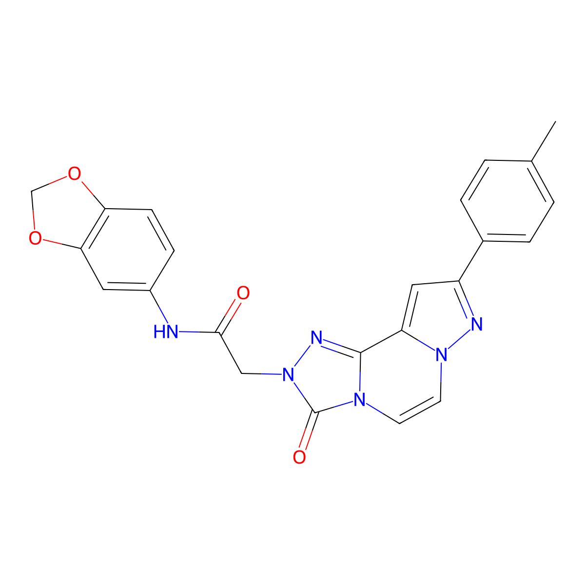 N-(2H-1,3-benzodioxol-5-yl)-2-[11-(4-methylphenyl)-5-oxo-3,4,6,9,10-pentaazatricyclo[7.3.0.0^{2,6}]dodeca-1(12),2,7,10-tetraen-4-yl]acetamide molecular structure, CAS 1358432-86-6