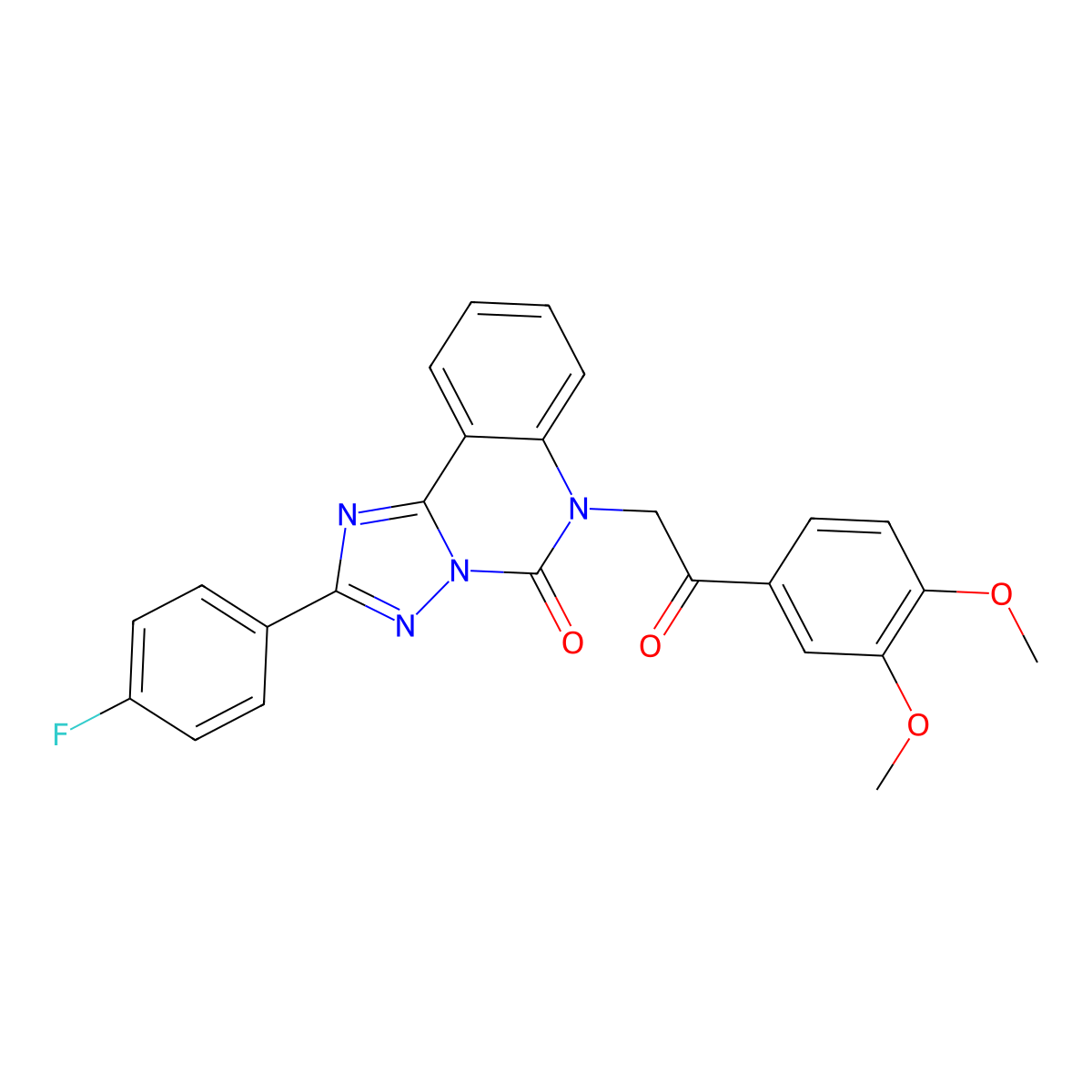 6-(2-(3,4-dimethoxyphenyl)-2-oxoethyl)-2-(4-fluorophenyl)-[1,2,4]triazolo[1,5-c]quinazolin-5(6H)-one molecular structure, CAS 1358466-45-1