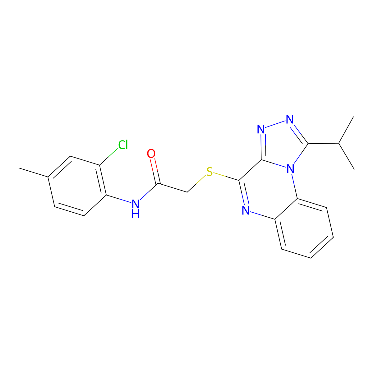 N-(2-chloro-4-methylphenyl)-2-{[1-(propan-2-yl)-[1,2,4]triazolo[4,3-a]quinoxalin-4-yl]sulfanyl}acetamide molecular structure, CAS 1358475-74-7