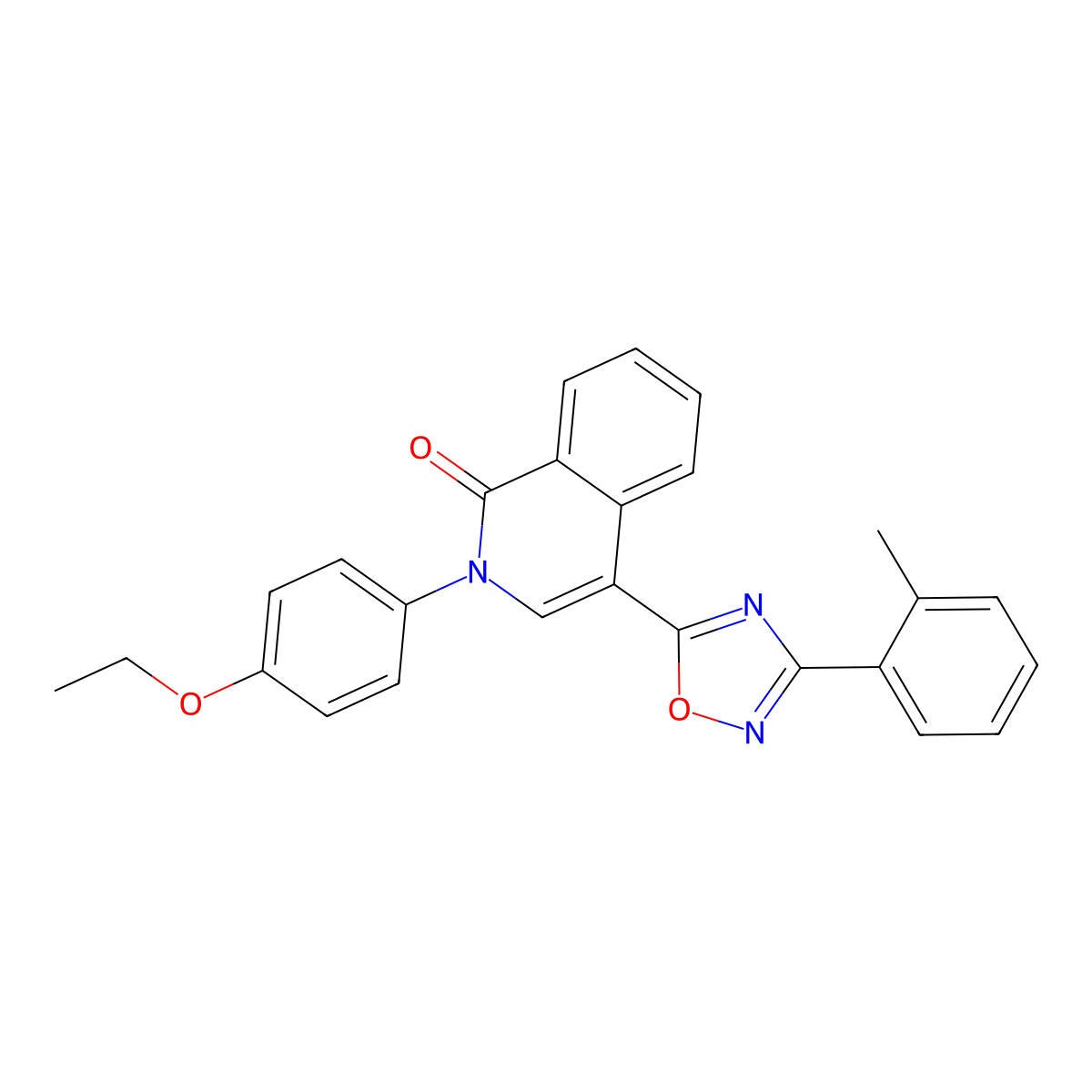 2-(4-ethoxyphenyl)-4-(3-(o-tolyl)-1,2,4-oxadiazol-5-yl)isoquinolin-1(2H)-one molecular structure, CAS 1358478-80-4
