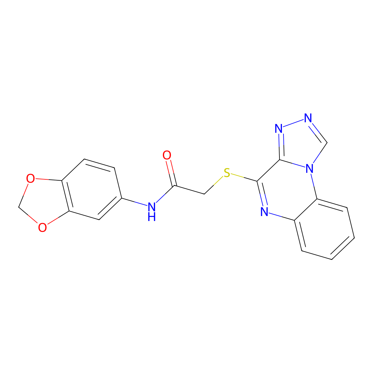 N-(2H-1,3-Benzodioxol-5-YL)-2-{[1,2,4]triazolo[4,3-A]quinoxalin-4-ylsulfanyl}acetamide molecular structure, CAS 1358481-18-1