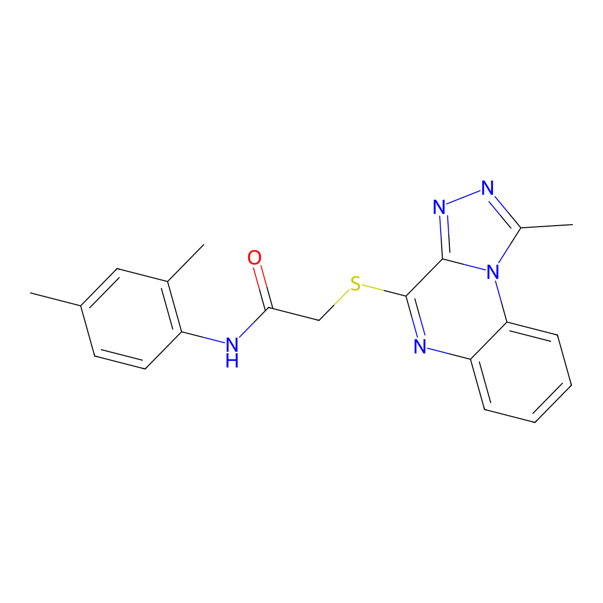 N-(2,4-dimethylphenyl)-2-((1-methyl-[1,2,4]triazolo[4,3-a]quinoxalin-4-yl)thio)acetamide molecular structure, CAS 1358481-43-2