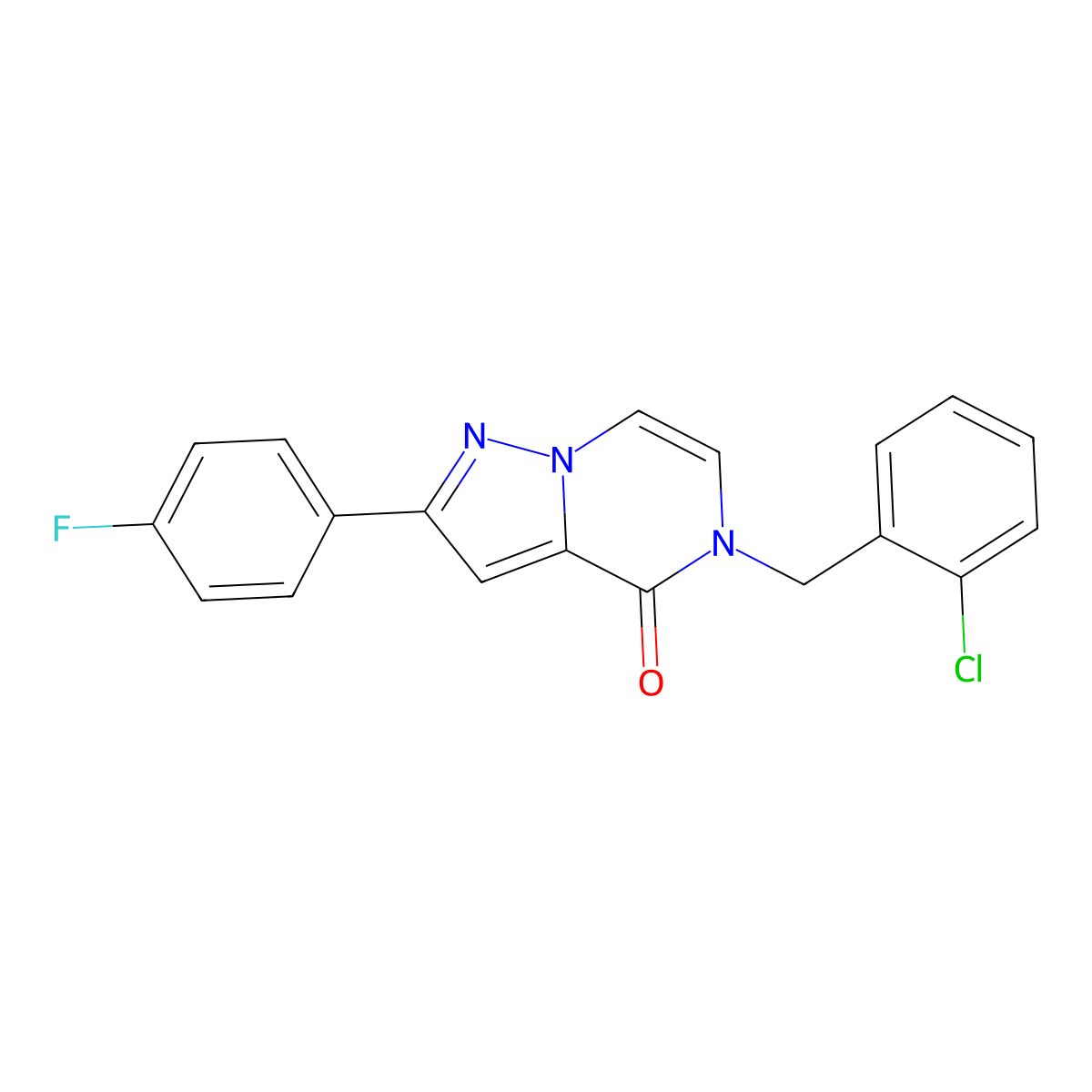 5-(2-chlorobenzyl)-2-(4-fluorophenyl)pyrazolo[1,5-a]pyrazin-4(5H)-one molecular structure, CAS 1358481-84-1