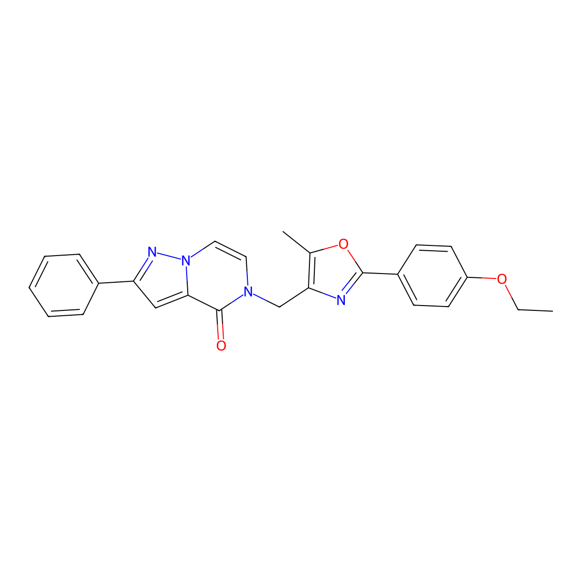 5-((2-(4-ethoxyphenyl)-5-methyloxazol-4-yl)methyl)-2-phenylpyrazolo[1,5-a]pyrazin-4(5H)-one molecular structure, CAS 1358482-04-8