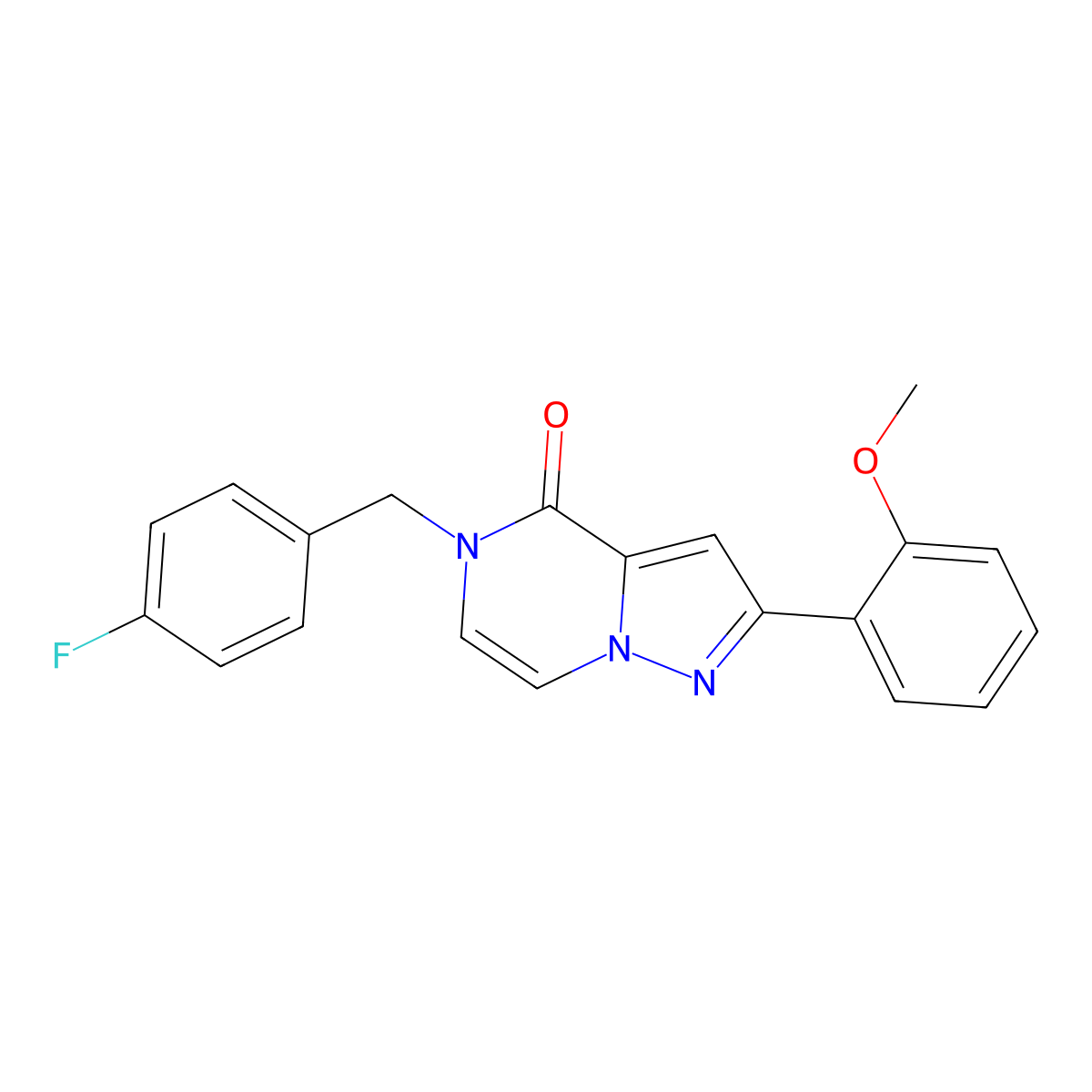 5-(4-fluorobenzyl)-2-(2-methoxyphenyl)pyrazolo[1,5-a]pyrazin-4(5H)-one molecular structure, CAS 1358485-00-3
