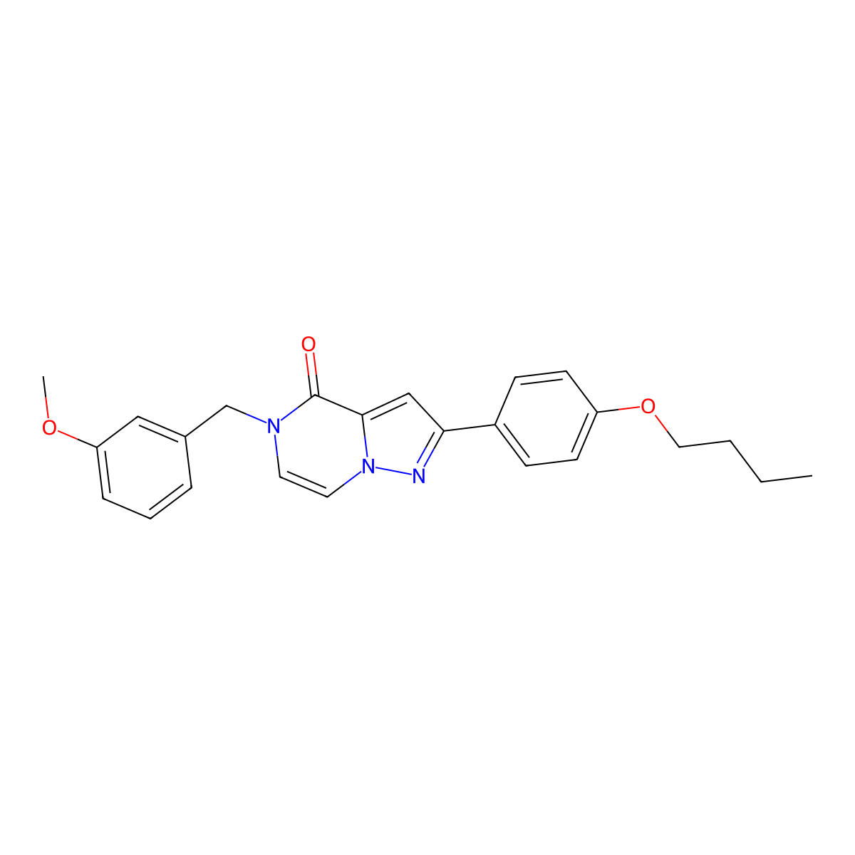 2-(4-butoxyphenyl)-5-(3-methoxybenzyl)pyrazolo[1,5-a]pyrazin-4(5H)-one molecular structure, CAS 1358485-15-0