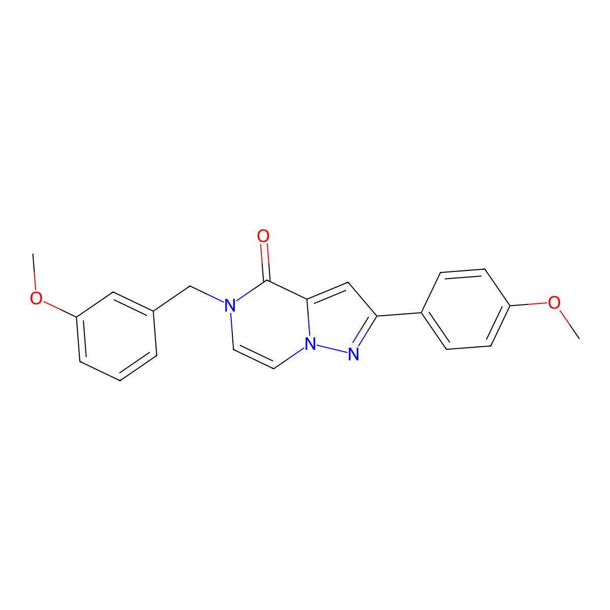 5-(3-methoxybenzyl)-2-(4-methoxyphenyl)pyrazolo[1,5-a]pyrazin-4(5H)-one molecular structure, CAS 1358485-42-3
